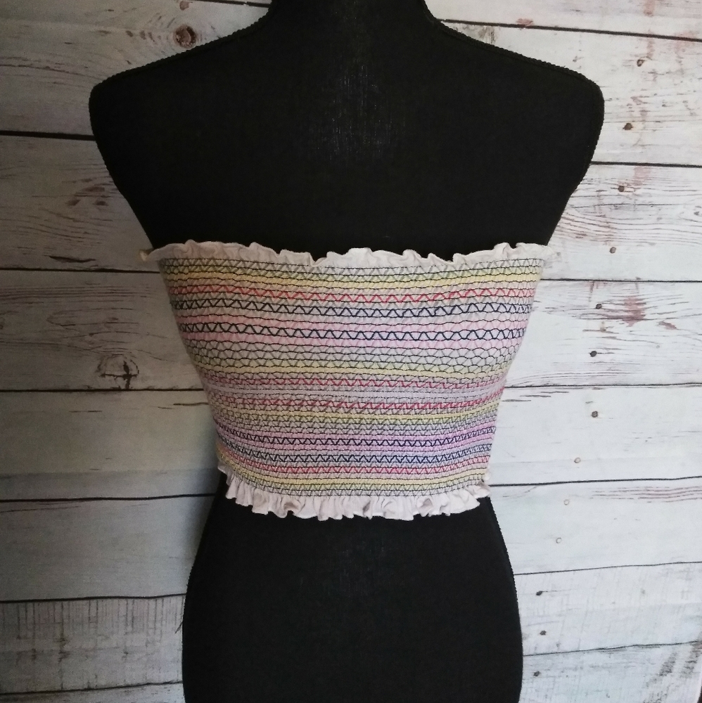 Forever 21 rainbow colored tube top size XS
